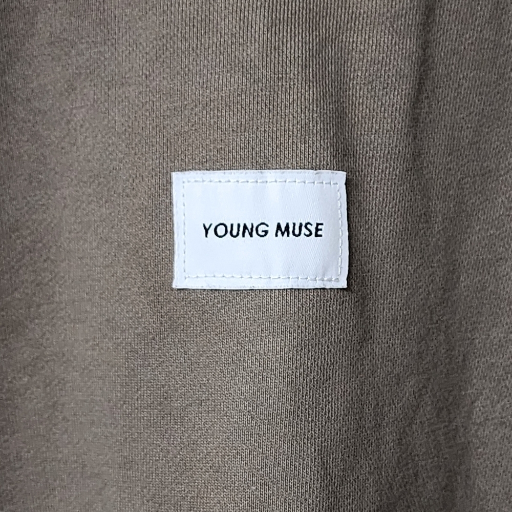 Young Muse Logo French Terry Crewneck Sweatshirt in Graphite - Picture 8 of 8